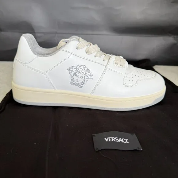 Versace Medusa White Leather Men display picture 2